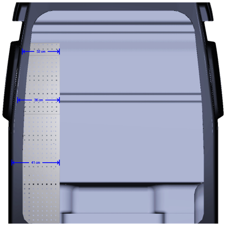 KM 107 Bedrijfswageninrichting linker wagenzijde Volkswagen Crafter L3 H3 FWD - Afbeelding 3