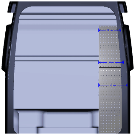 KM 108 Bedrijfswageninrichting rechter wagenzijde Volkswagen Crafter L3 H3 FWD - Afbeelding 3
