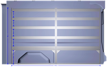 KM 115 Bedrijfswageninrichting linker wagenzijde Ford Transit L2 H2