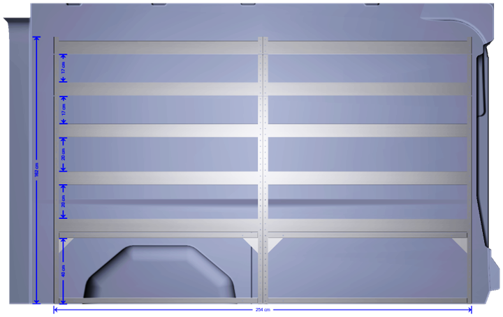KM 115 Bedrijfswageninrichting linker wagenzijde Ford Transit L2 H2 - Afbeelding 2